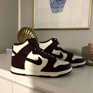 Nike Women’s Burgundy and White Sneakers